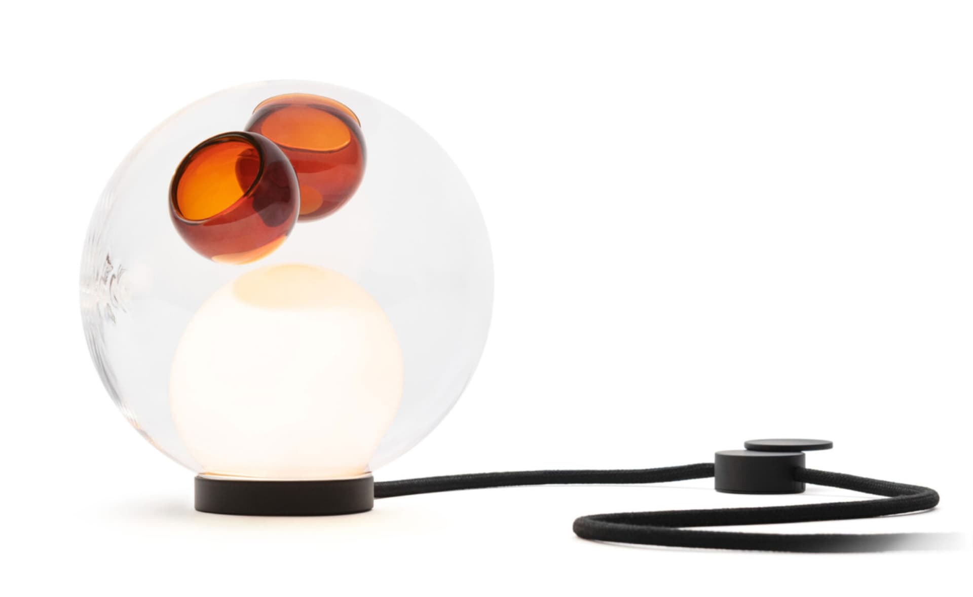 Bocci 28t Table Lamp / LED - 3000K / black / clear with orange 1 inclusions