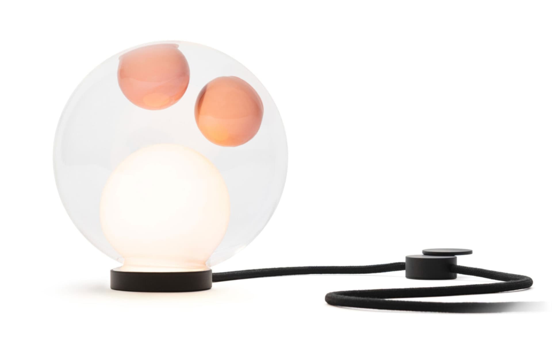Bocci 28t Table Lamp / LED - 3000K / black / clear with opaque orange 1 inclusions