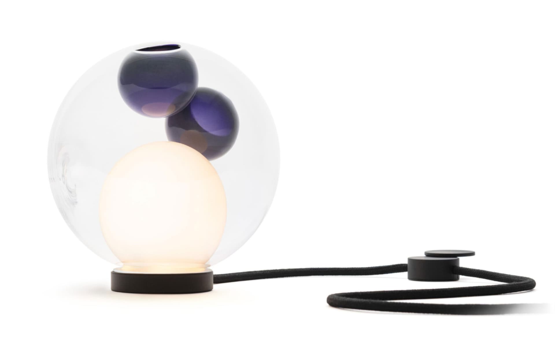 Bocci 28t Table Lamp / LED - 3000K / black / clear with purple 2 inclusions