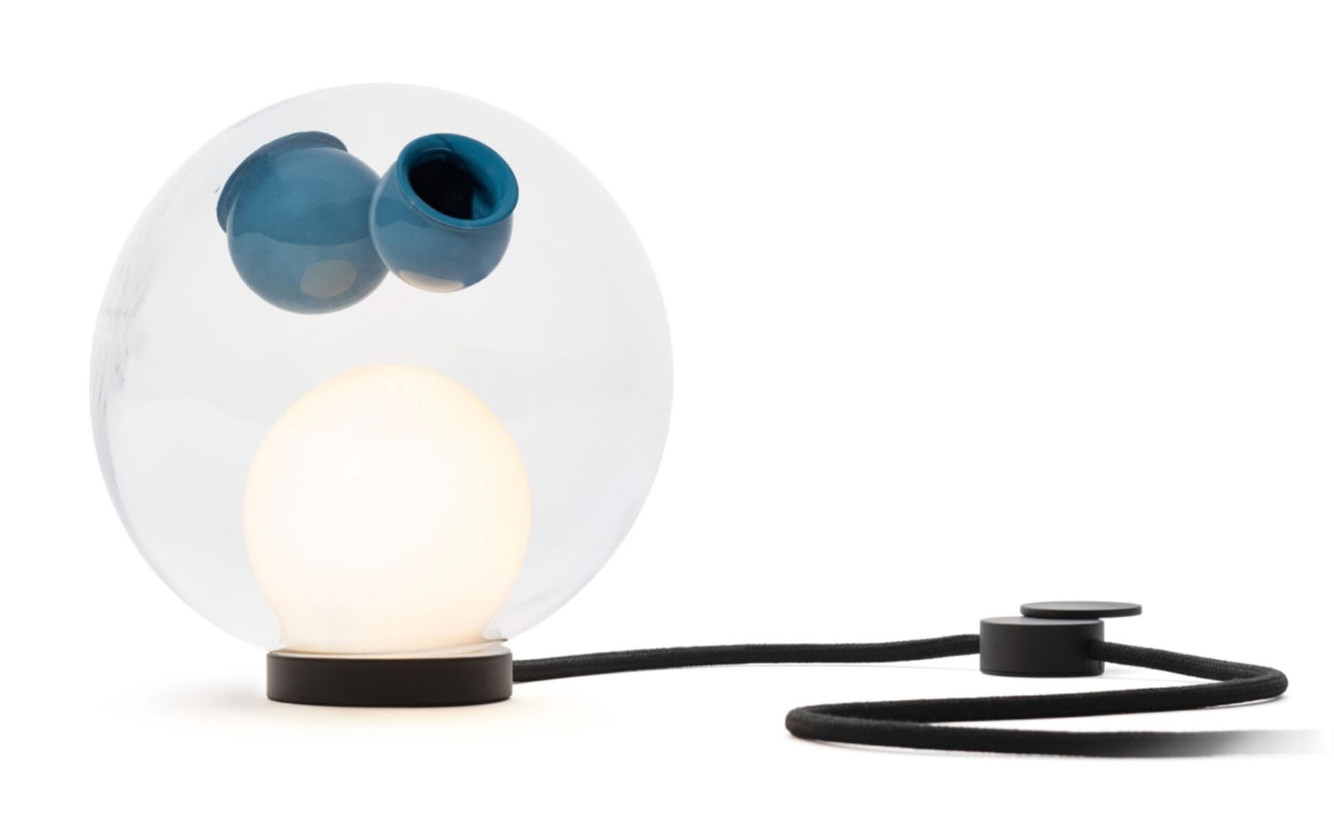Bocci 28t Table Lamp / LED - 3000K / black / clear with opaque blue 4 inclusions