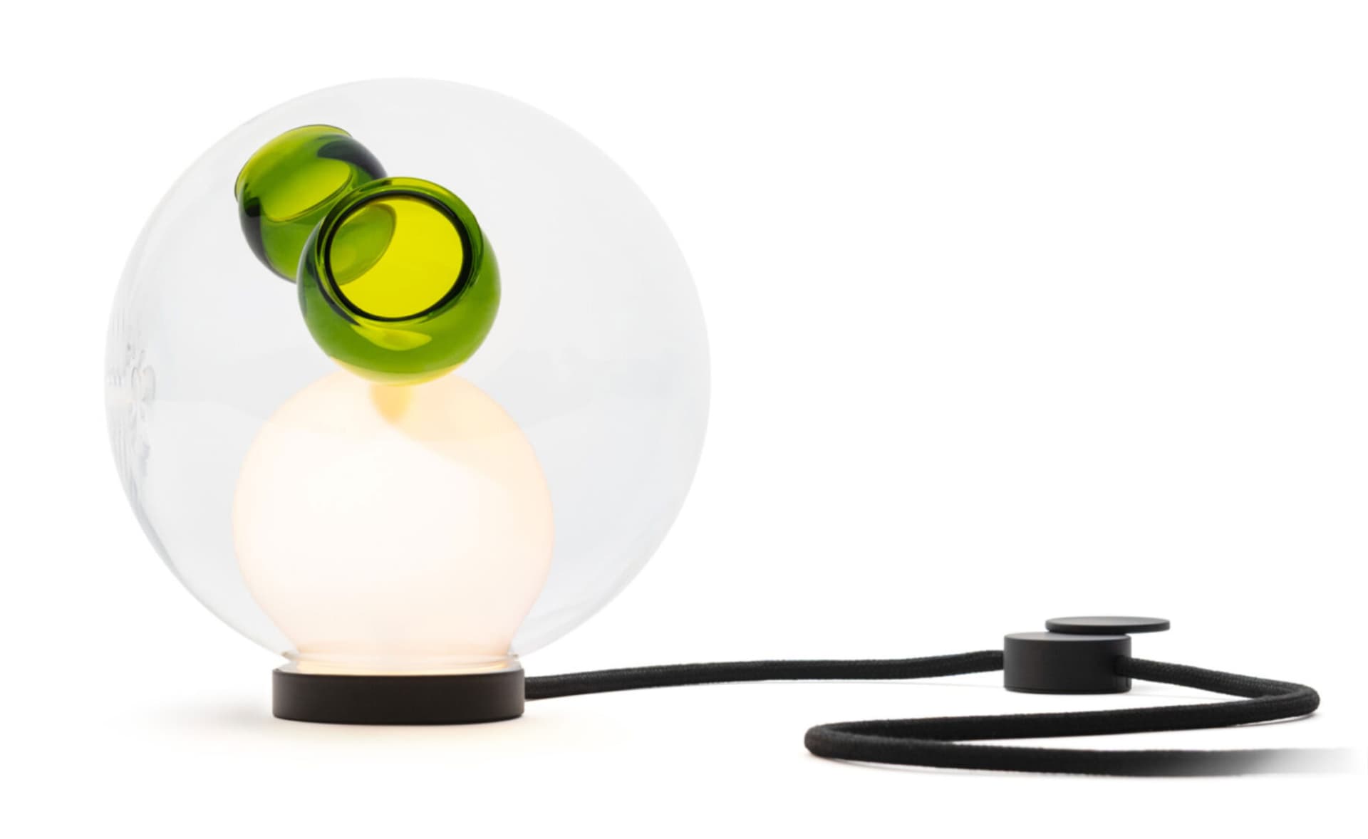 Bocci 28t Table Lamp / LED - 3000K / black / clear with green 1 inclusions