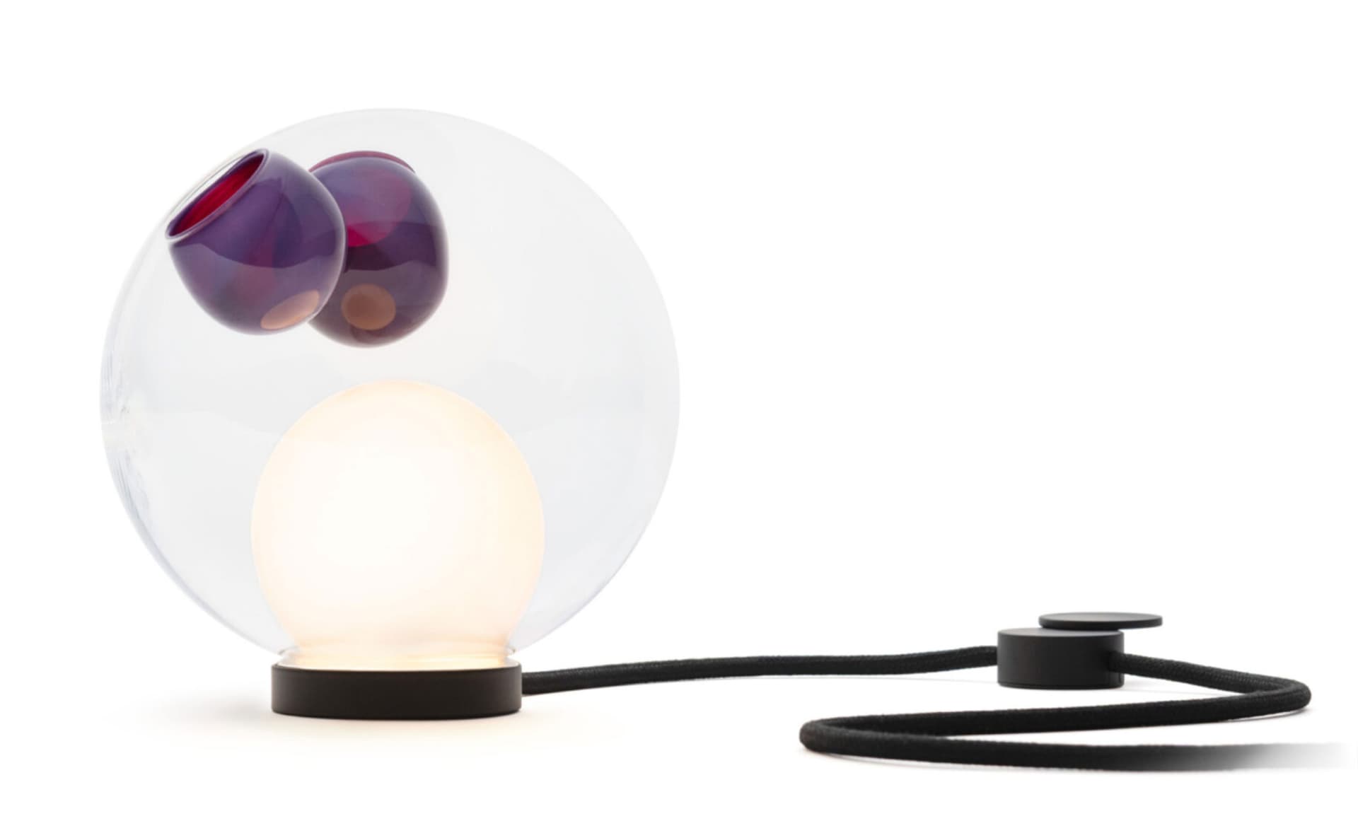 Bocci 28t Table Lamp / LED - 2500K / black / clear with purple 1 inclusions