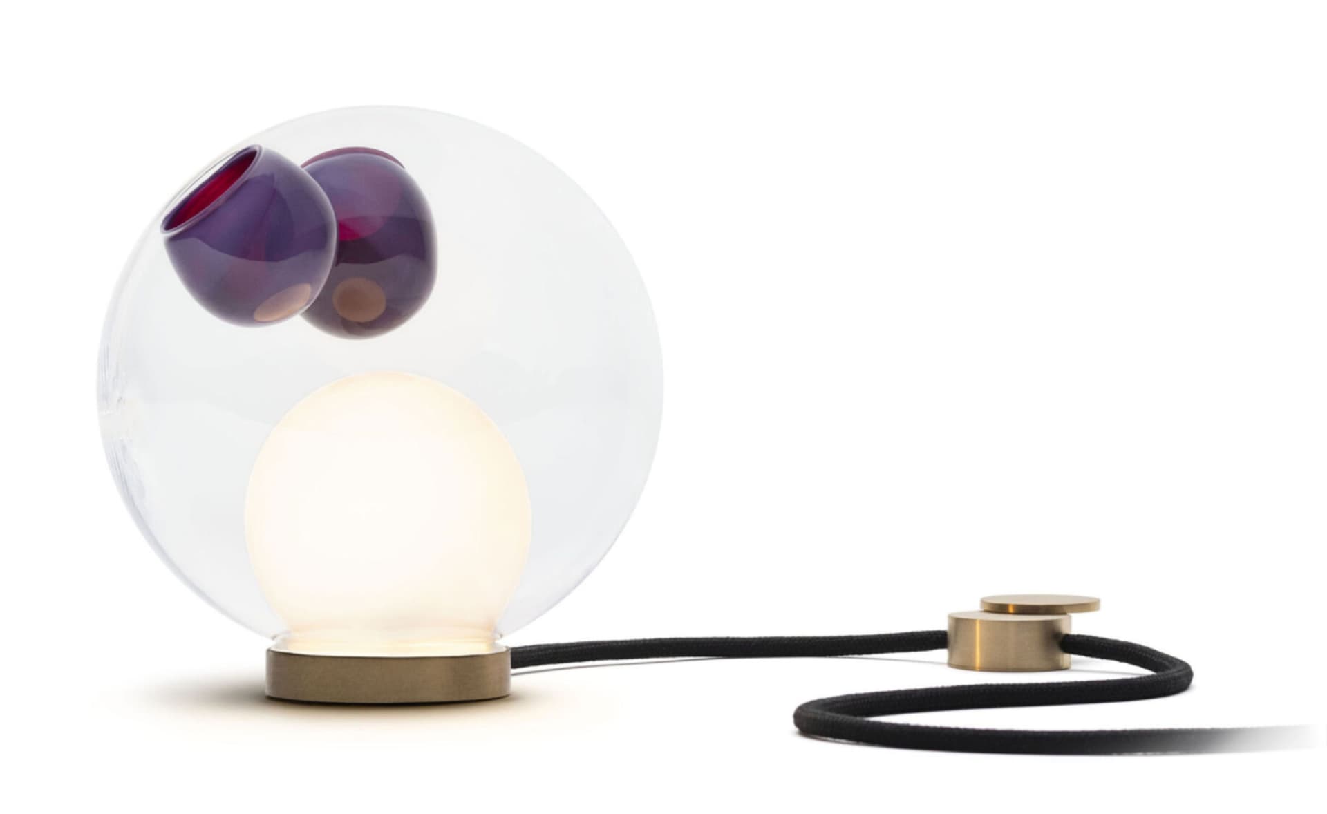 Bocci 28t Table Lamp / LED - 3000K / brass / clear with purple 1 inclusions